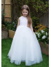 Cap Sleeves Velvet Tulle Flower Girl Dress